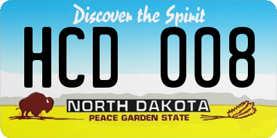 ND license plate HCD008