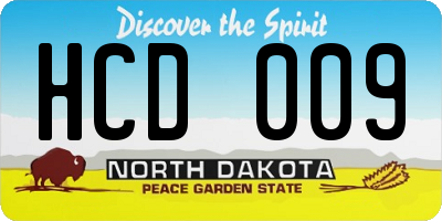 ND license plate HCD009