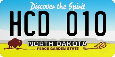 ND license plate HCD010