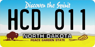 ND license plate HCD011