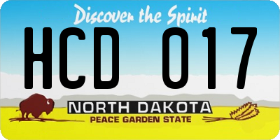 ND license plate HCD017