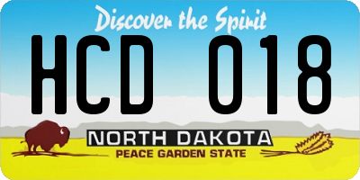 ND license plate HCD018