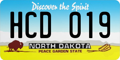 ND license plate HCD019