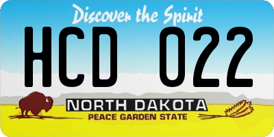 ND license plate HCD022