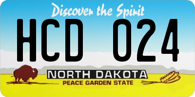 ND license plate HCD024