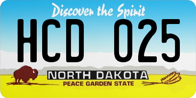 ND license plate HCD025