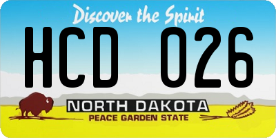 ND license plate HCD026