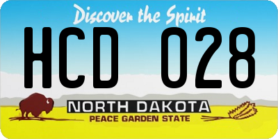 ND license plate HCD028