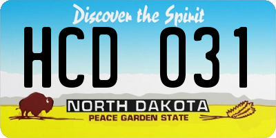 ND license plate HCD031