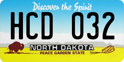 ND license plate HCD032