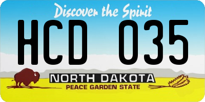 ND license plate HCD035