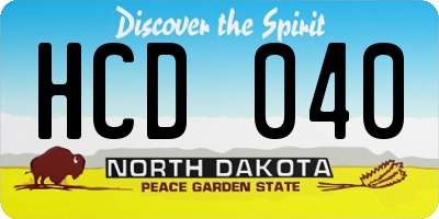 ND license plate HCD040