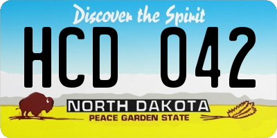 ND license plate HCD042