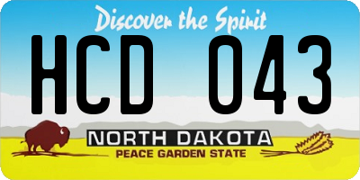 ND license plate HCD043