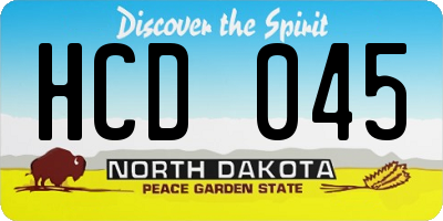 ND license plate HCD045