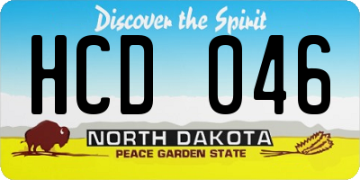 ND license plate HCD046