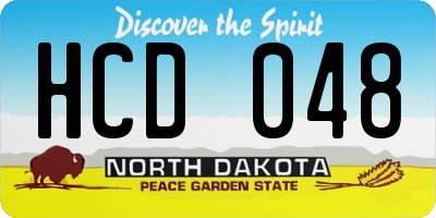 ND license plate HCD048