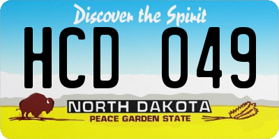 ND license plate HCD049