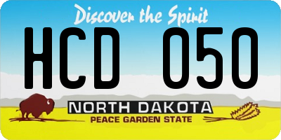 ND license plate HCD050