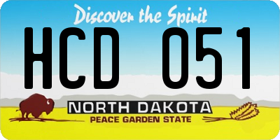 ND license plate HCD051