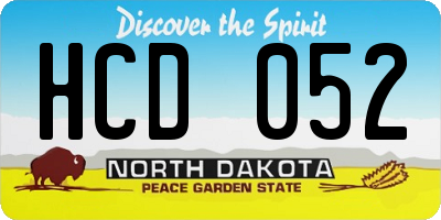 ND license plate HCD052