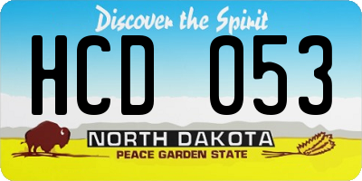 ND license plate HCD053