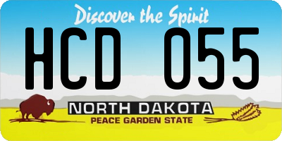 ND license plate HCD055