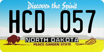 ND license plate HCD057