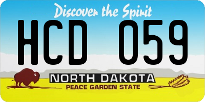 ND license plate HCD059