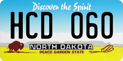 ND license plate HCD060