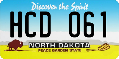 ND license plate HCD061