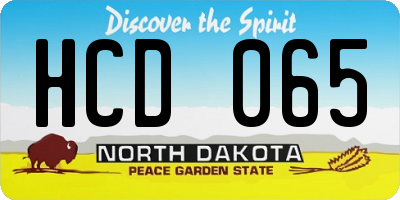 ND license plate HCD065