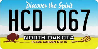 ND license plate HCD067