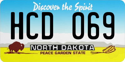 ND license plate HCD069