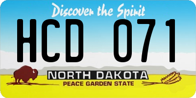 ND license plate HCD071