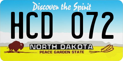 ND license plate HCD072