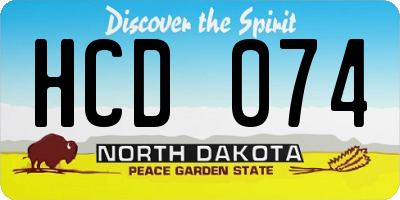 ND license plate HCD074