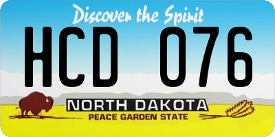 ND license plate HCD076