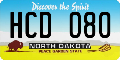 ND license plate HCD080