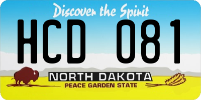 ND license plate HCD081