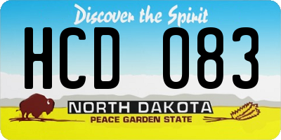 ND license plate HCD083