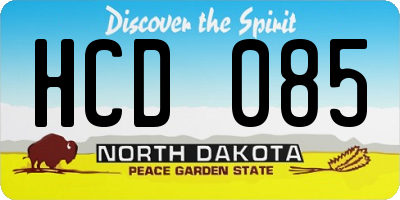 ND license plate HCD085