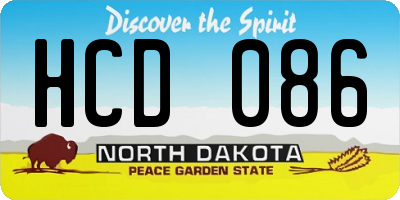 ND license plate HCD086