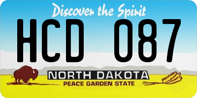 ND license plate HCD087