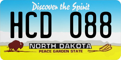 ND license plate HCD088