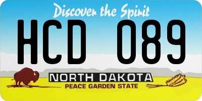 ND license plate HCD089