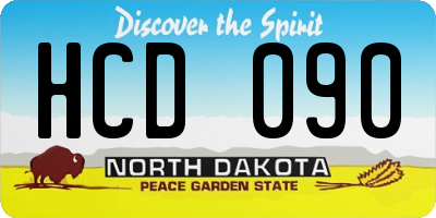 ND license plate HCD090