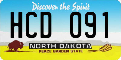 ND license plate HCD091