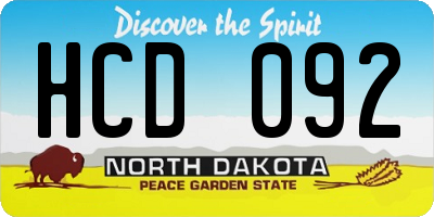 ND license plate HCD092