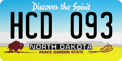 ND license plate HCD093